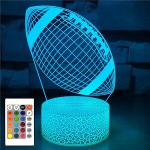 New Football Gift Night Light for Kids Boys Girls Teens,Dimmable Led 3D Lamp